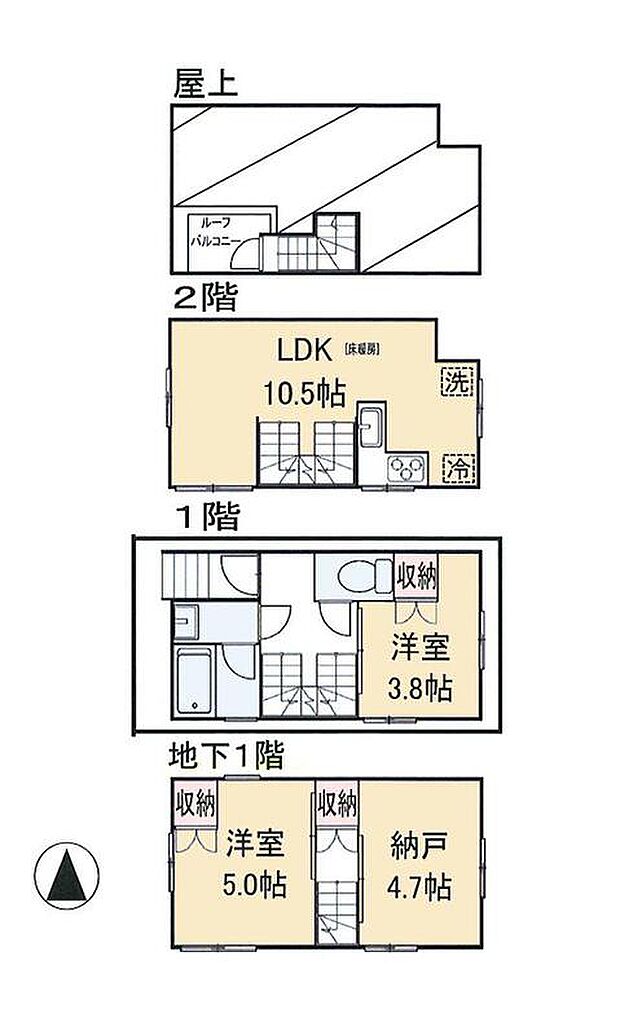 6480万円、2LDK+S（納戸）、土地面積32.85m2、建物面積56.55m2 この間取り図で部屋の配置や動線をイメージできます。部屋の広さやレイアウトを参考に、生活シーンを思い描いてください。