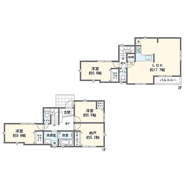【3LDK+S】B号棟間取図