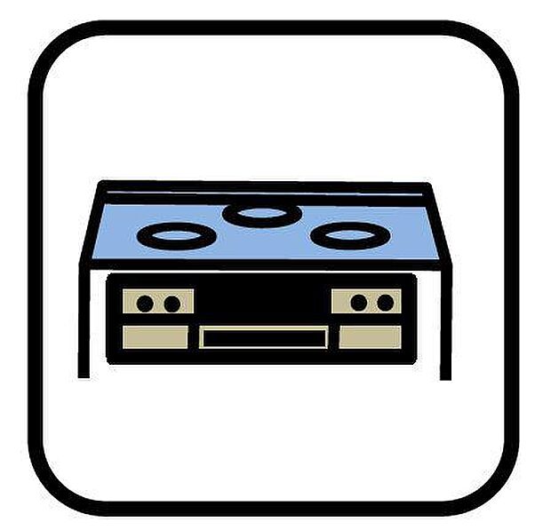 【非公開】大きなシステムキッチンには三口コンロが標準装備♪調理をしながら作り置きしていた料理を温め直すときや煮込み料理を作った時の鍋の置き場所としてなど、調理をしながらちょっとした一品を加えたいときなどに3口目