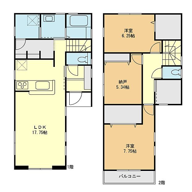 【2LDK+S】間取図4号棟