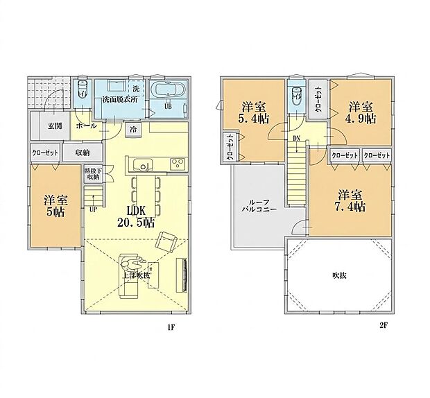 【4LDK】間取図B棟  