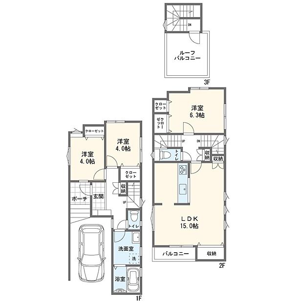 【3LDK】B号棟間取図
