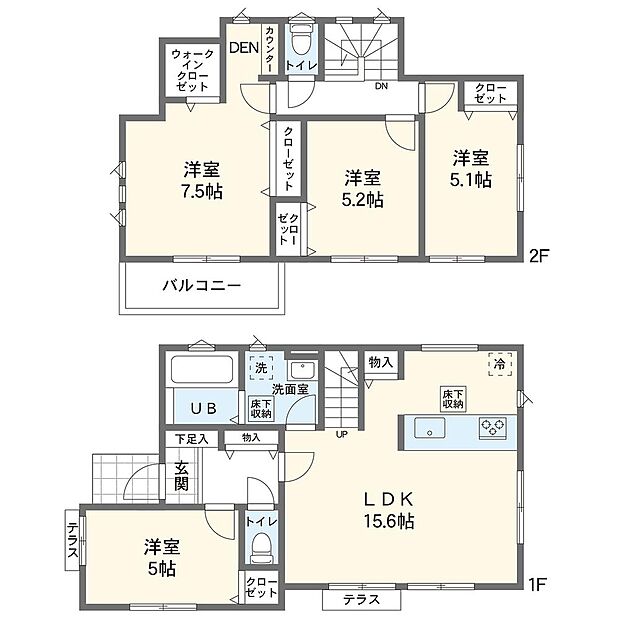 【4LDK】4号棟間取図