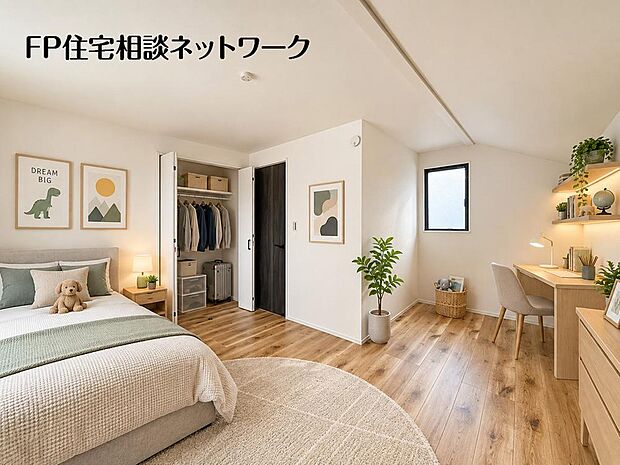 【リビング】家具の配置がしやすい広さを確保したこだわりの間取りです。（本画像はCGで作成しており、実際に現地に家具・家電はおかれておりません。また価格に家具・家電等は含まれておりません。）