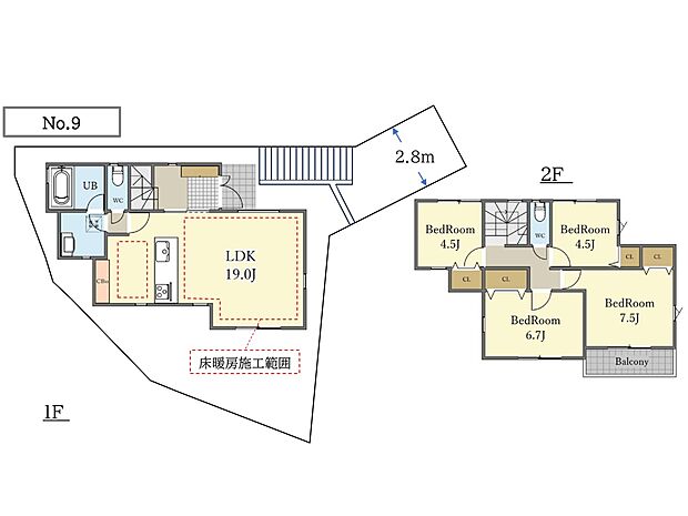 【4LDK】9号棟間取図