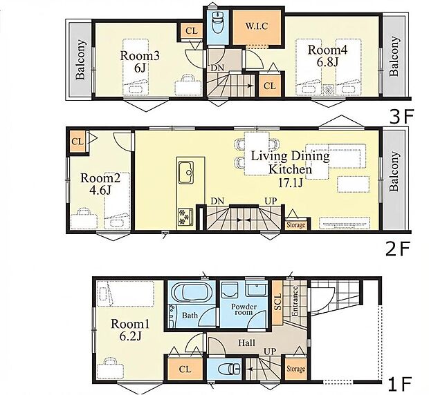 【4LDK】2号棟間取図
