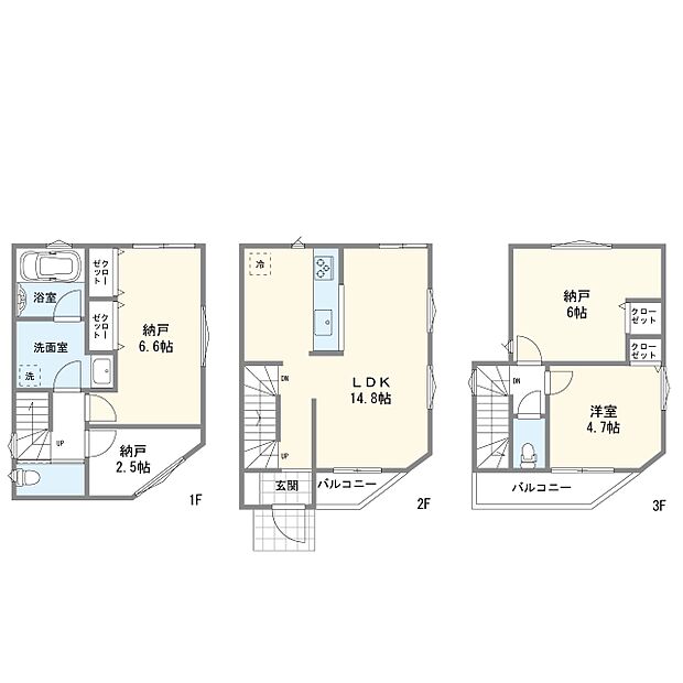 【1LDK+2S】A号棟間取図