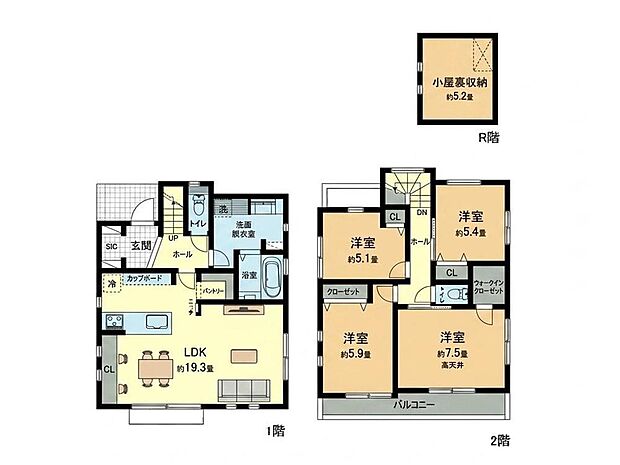 【4LDK】間取図