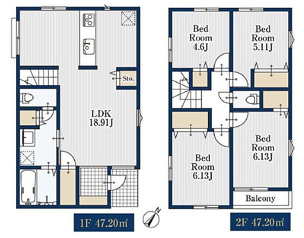 【4LDK】1号棟 間取り