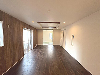 リビングが見渡せるキッチン（1号棟）