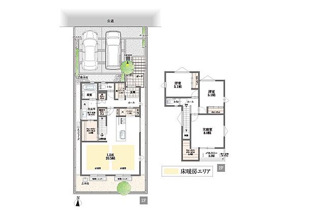 広々とした3LDKの間取りに、多彩な大型収納をプラスしました。
ウォークインクローゼットが2箇所。ご夫婦の衣類を分けて収納したり、季節物と普段使いを分けたりと、使い方自在。衣類収納が整います。シューズ