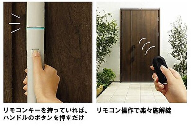 【[スマートコントロールキー ]】鍵を出さずにボタン１つで開け閉め出来るデザイン性にも優れたドアを採用（参考画像）