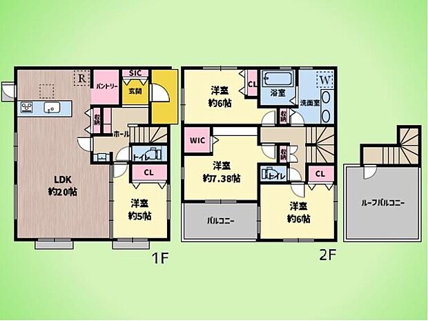 4780万円、4LDK、土地面積194.87m2、建物面積110.97m2
■スカイバルコニー
■パントリー
■洗面ダブルボウル