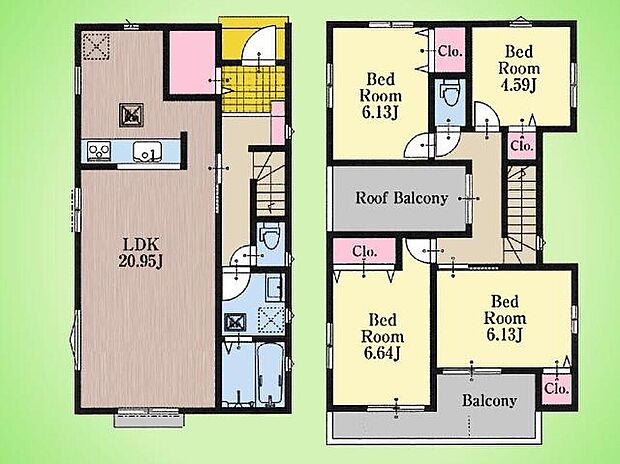 (2号棟)、価格4380万円、4LDK、土地面積144.88m2、建物面積107.52m2