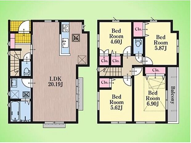 (2号棟)、価格4980万円、4LDK、土地面積121.25m2、建物面積93.56m2 