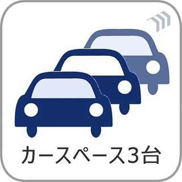 【車３台可能】来客用に車3台の広々カースペース♪