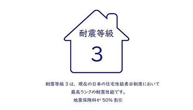 【耐震等級3】いつ来るかわからない地震への不安を、確かな安心感へと変えてくれる耐震等級3。最高ランクの性能が、家族の未来と笑顔を末永く守り続けます。