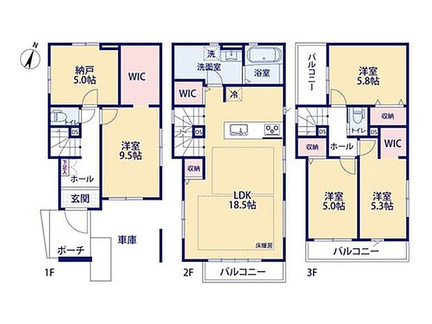 【4LDK+S】【間取り図】4LDK＋S　LDK18.5帖