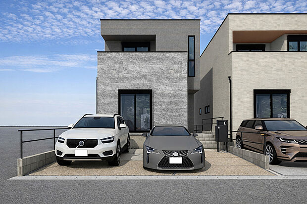 外観パース(A号棟)
並列2台駐車可能！