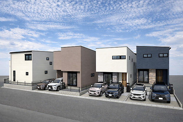 守山区瀬古東の家2期　外観パース

未完成物件のため、モデルハウスへのご案内も致します！
お気軽に「0120-776-133」へご連絡下さい。