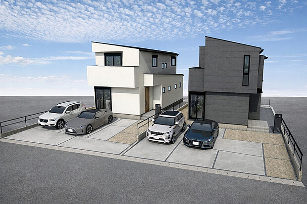 守山区上志段味の家7期　外観パース

未完成物件のため、モデルハウスへのご案内も致します！
お気軽に「0120-776-133」へご連絡下さい。