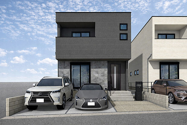 外観パース(A号棟)
並列2台駐車可！