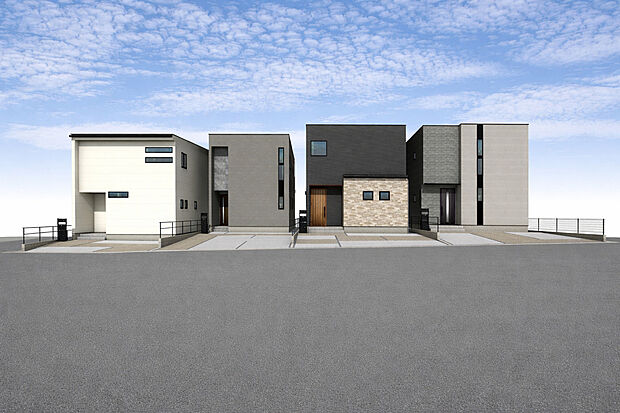 外観パース(右からABCD号棟)
2～4台駐車可！(車種による)