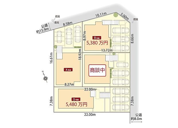 並列3台駐車可能！(車種による)