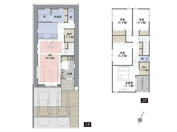 【4LDK+S】■洗面所に豊富な収納。タオルや洗剤、着替えも充分に収納可能
■廊下収納は玄関から近いのでコートや帽子などの収納に便利
■使う場所ごとにものを片付けられるように収納豊富な間取り