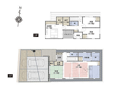 ■キッチン横の収納は調理器具や食材のストックができる豊富な収納力
■玄関横の土間収納にはベビーカーもそのまま収納することが可能 