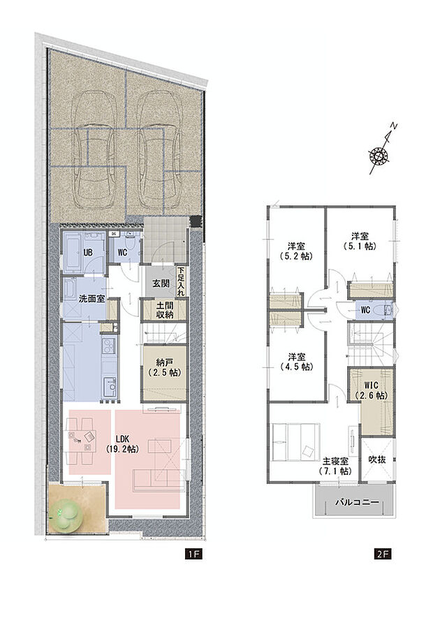 【4LDKS+WIC+土間収納】広々LDK19.2帖!