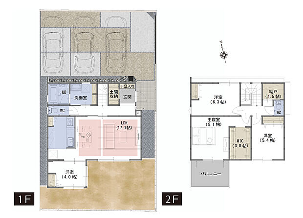 【4LDK+S】■リビングを見渡せる対面式キッチンだからお子様がいても安心
■3.0帖の広々WICがあるので洋服の収納もバッチリ!
■家事がはかどる食器洗い乾燥機付き