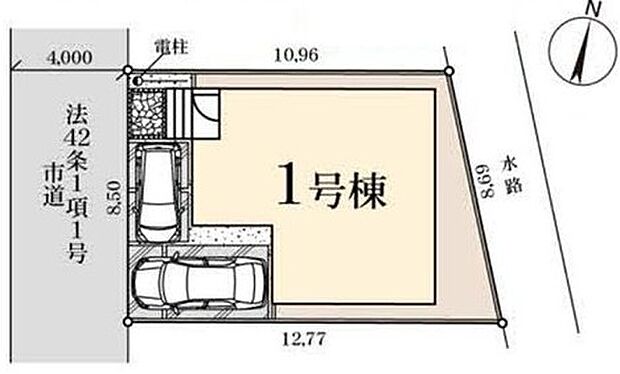 ≪全体区画図≫敷地内カースペース2台分完備♪(※車種による)