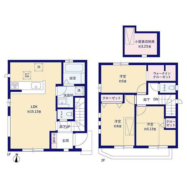 ≪1号棟間取図≫
水回りのまとまった家事導線スムーズな間取り☆南面バルコニーなので洗濯物にたっぷりお日様を当てられます♪小屋裏収納つきで季節もの置き場にも◎
