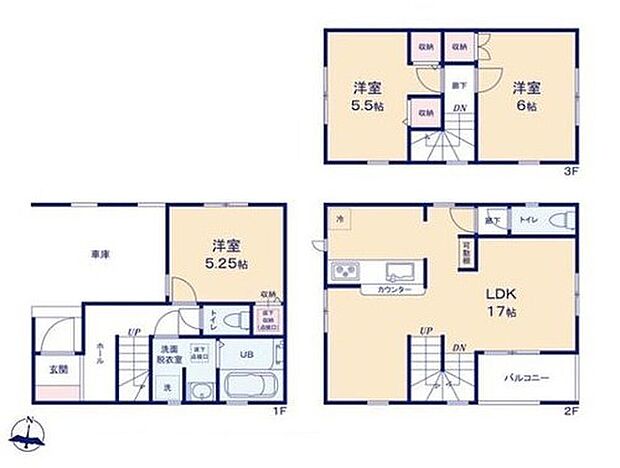 (1号棟)、価格6090万円、3LDK、土地面積60.13m2、建物面積97.2m2