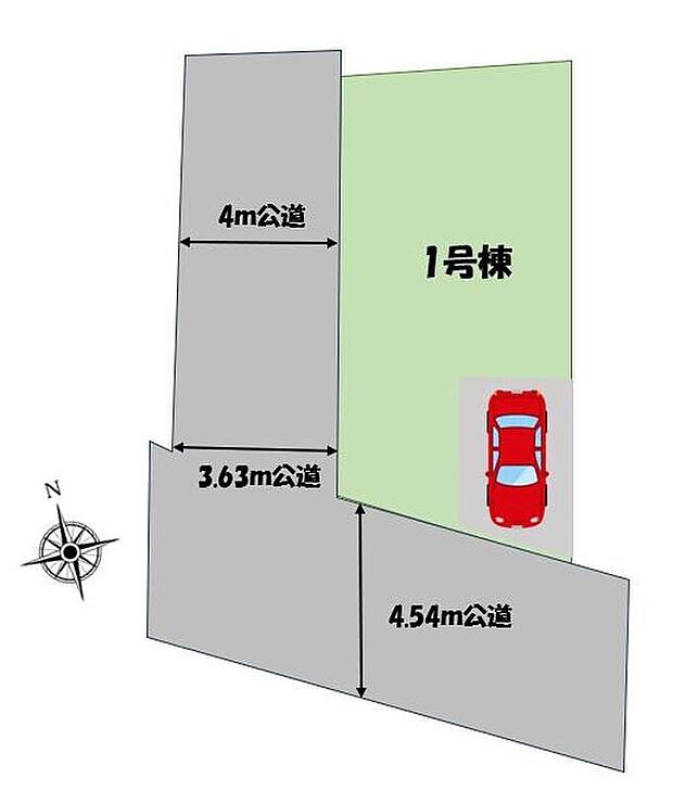 角地のため陽当たり良好です!お車の駐車も楽々ですね♪