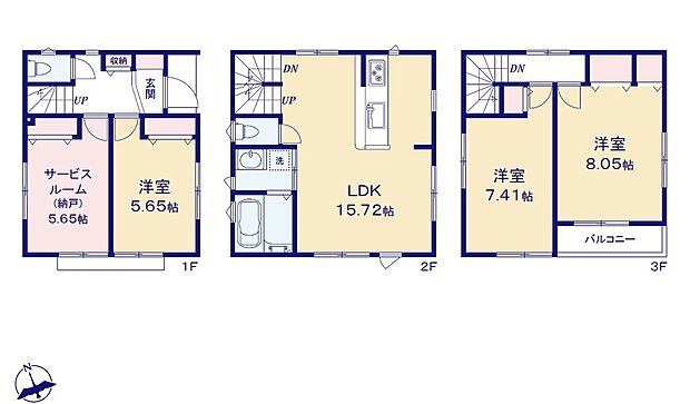 (1号棟)、価格4980万円、3LDK+S、土地面積60.43m2、建物面積96.66m2