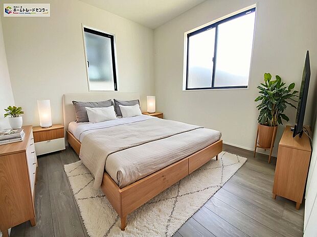 ≪Room≫
お陽さまの光をさわやかな風をたっぷりとりこめます。室内は明るい印象なので気持ちの良い朝を迎えられます。
※家具をCGで加工しており、家具付き販売ではございません。