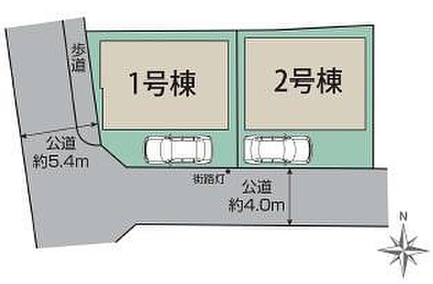 ≪全体区画図≫
カースペース1台♪
1号棟は嬉しい角地♪
陽当たり・風通し共に良好です♪