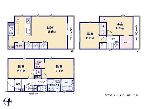 【4LDK】ご家族の自然なコミュニケーションを育むリビングイン階段を採用♪18帖超えのリビングは人目を気にせずに寛げる2階です！居室も全室6帖以上でゆとりある生活を実現します♪