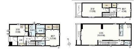家族みんなが寛げるLDKは20帖のゆとりある空間♪ご家族との会話が広がる人気のリビングイン階段で、自然なコミュニケーションを育める間取りです。 