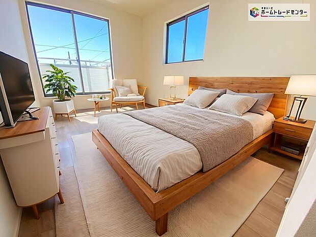 【居室】≪Room≫
穏やかな光が差し込む室内には、穏やかな時間が流れます。休日には、落ち着いた空間で自分の趣味を楽しむのはいかがですか。
※家具をCGで加工しており、家具付き販売ではございません。