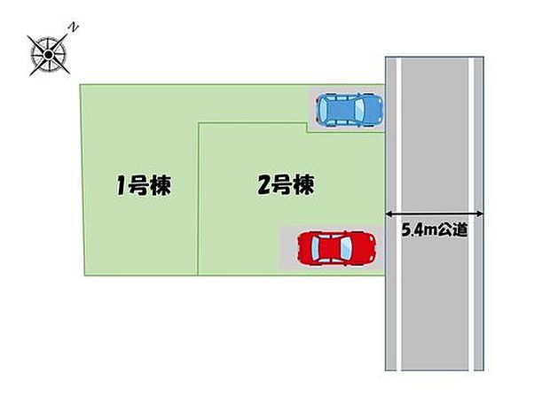 【≪全体区画図≫】前面道路は住人以外の車の進入も少なく安心!お車の出し入れもスムーズに出来ます♪