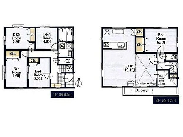 【4LDK+2S】◇陽当りとプライバシー性に恵まれた2階リビングプラン♪
◇リビングの様子も分かりやすい対面式キッチン採用♪
◇季節ものの荷物などたっぷり収納でき、広がりを感じられるロフト付き♪