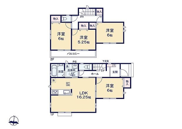 【4LDK】リビング隣の洋室は開放して約22帖のリビングとしても、お子様の成長に応じて目の行き届くスタディルームとしてもお使いいただけます♪