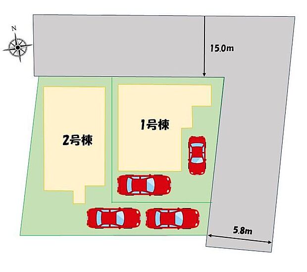 【全体区画図】JR武蔵野線「新三郷」駅まで徒歩15分♪