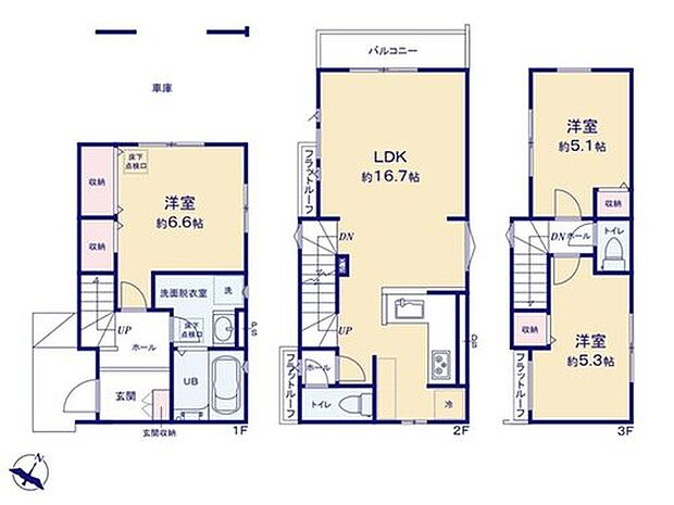 【3LDK】対面L字型システムキッチン採用で、広々お料理を楽しめます♪
リビング階段&対面キッチンで自然に家族の会話が生まれる間取りです☆