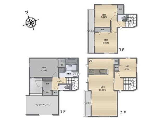 【3LDK+S】対面システムキッチンからリビングが見渡せる広々約18.18帖のLDK☆
玄関に汚れが気になる物もそのまま収納できるSIC完備！