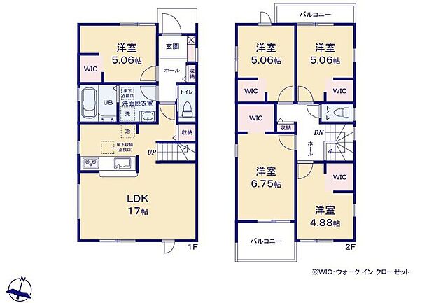 (1号棟)、価格3877万円、5LDK、土地面積143.52m2、建物面積106.01m2