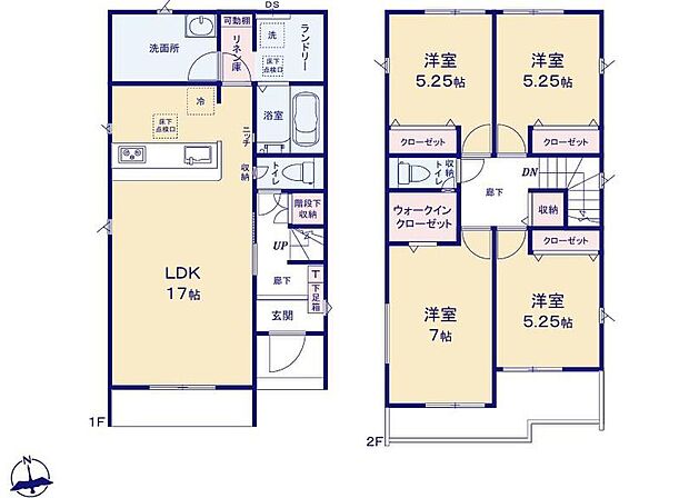 (１号棟)、価格3954万円、4LDK、土地面積136.29m2、建物面積101.85m2